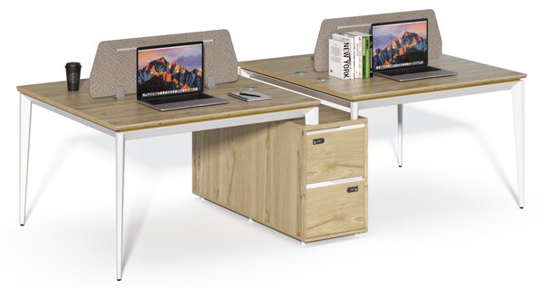 Kancelářská sestava 4 osoby Houseland Profit Max 05 2612 dub/bílá