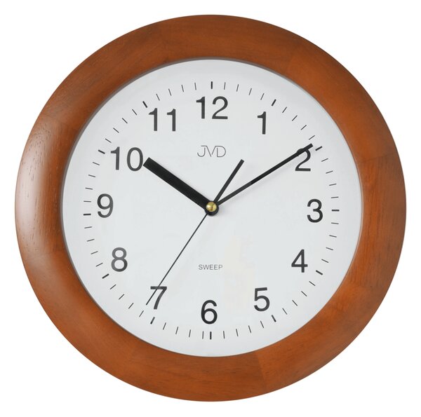Dřevěné netickající tiché nástěnné hodiny JVD NS7017.3 (tiché dřevěné hodiny)