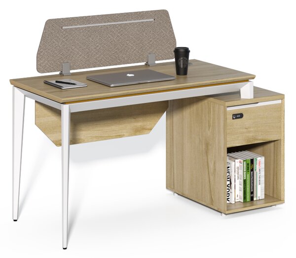 Kancelářský stůl se skříňkou Houseland Profit Max 03 1406 dub/bílý