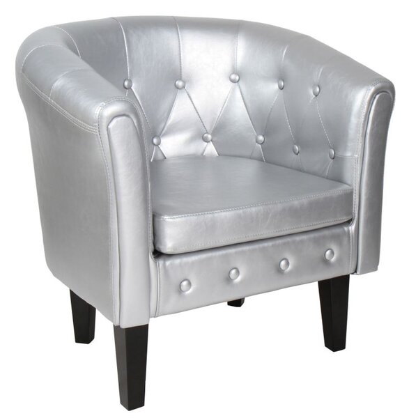 MIADOMODO Sada křesel Chesterfield, 58x71x70 cm, stříbrná