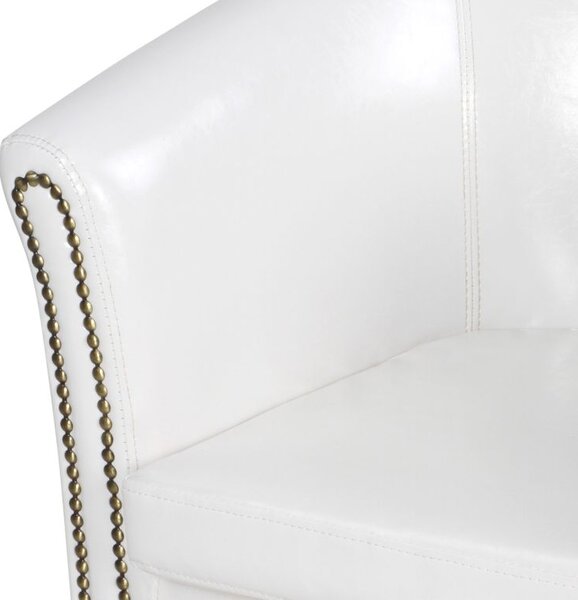MIADOMODO Sada křesel Chesterfield, 58 x 71 x 70 cm, bílá