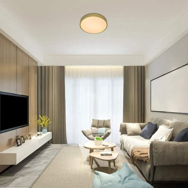 Rabalux 71038 TESIA - LED stropní svítidlo ve zlaté barvě s dálkovým ovladačem, Ø 60cm, 60W, 3000 - 6000K (Přisazené velké stropní kulaté svítidlo stmívatelné dálkovým ovládáním)