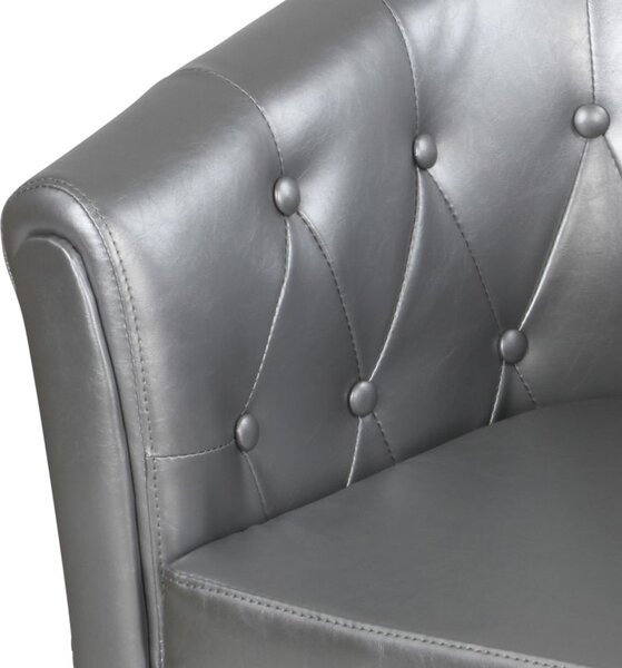 MIADOMODO Sada křesel Chesterfield, 58x71x70 cm, stříbrná