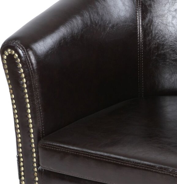 MIADOMODO Sada křesel Chesterfield, 58 x 71 x 70 cm, hnědá