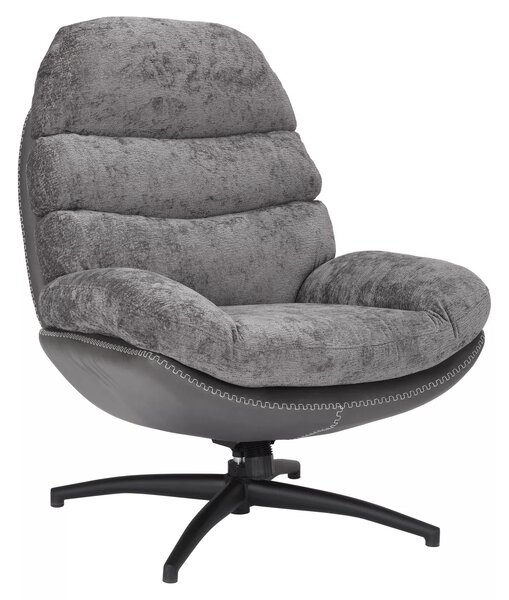 Signal Otočné designové lounge křeslo GISELLE šedé