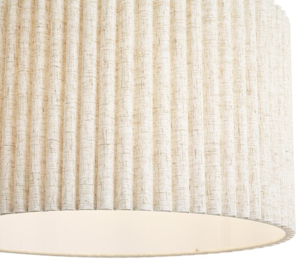 Závěsné svítidlo Japandi béžové s lněným stínidlem 50 cm - Fedde