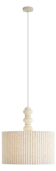 Závěsné svítidlo Japandi béžové s lněným stínidlem 50 cm - Fedde