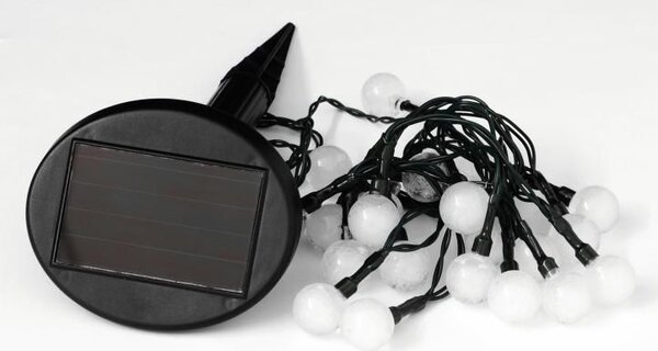Solární světelný řetěz 20 LED, barevné, blikající funkce