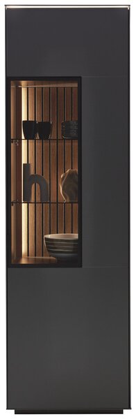 VITRÍNA, dub, antracitová, barvy dubu, 60,8/198,6/40 cm Dieter Knoll - Kredence a vitríny