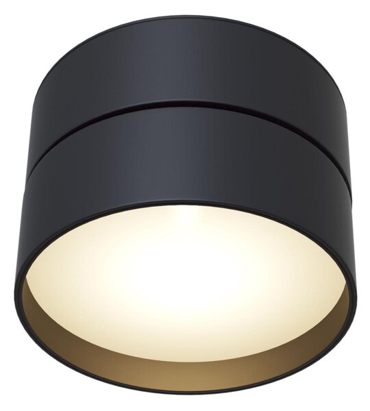 Maytoni Moderní stropní LED svítidlo ONDA, 18W, ⌀ 12 cm Barva: Černá, Teplota světla: 3000K - teplá bílá