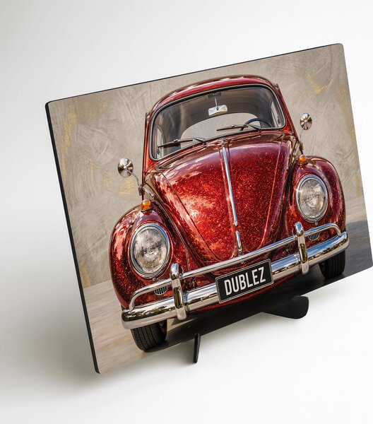 DUBLEZ | Dřevěný retro obraz auta - VW Beetle • 1967 | UV tisk, Premium