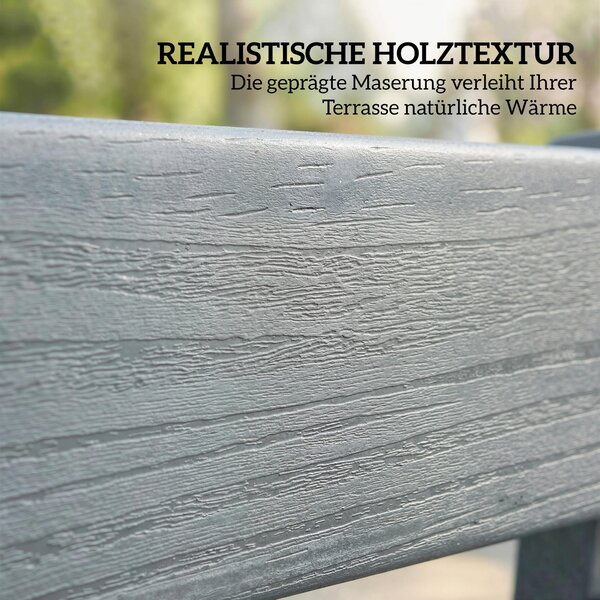 Outsunny 2místná odolná zahradní lavice, HDPE plast, dřevěný dekor, ergonomické opěradlo, nosnost 240 kg, 130 × 59 × 91 cm | Aosom