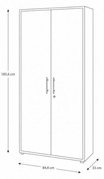 SKŘÍŇ NA ŠANONY, antracitová, vysoce lesklá bílá, 84,4/185,6/33 cm MID.YOU - Online Only kancelářský nábytek, Online Only