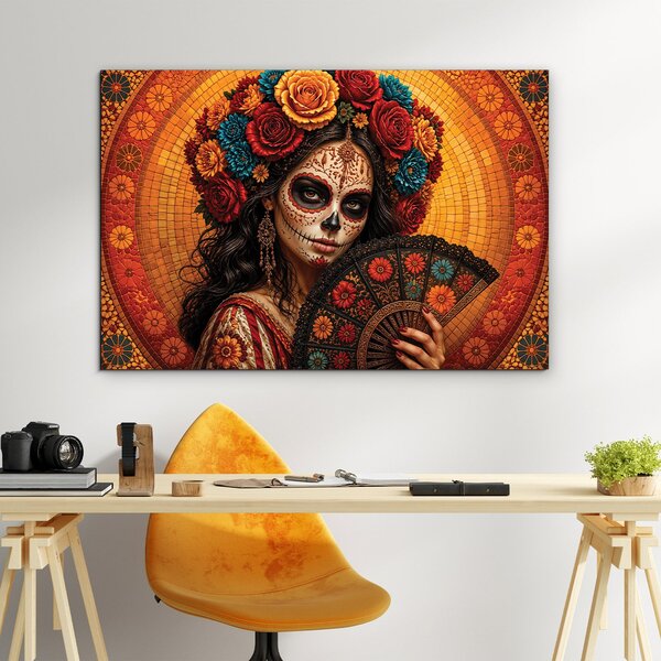 DUBLEZ | Mexický obraz La Catrina - Día de los Muertos | UV tisk, Premium