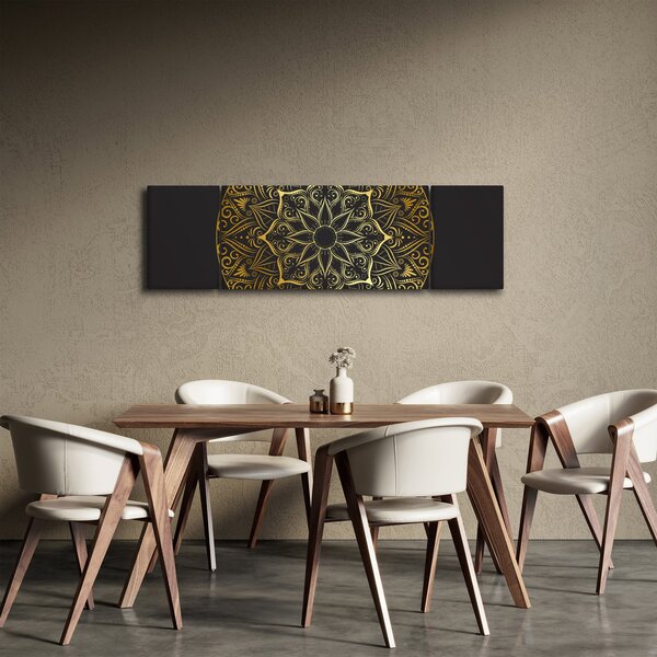 Obraz zlaté abstrakce (170x50 cm)