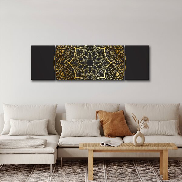 Obraz zlaté abstrakce (170x50 cm)