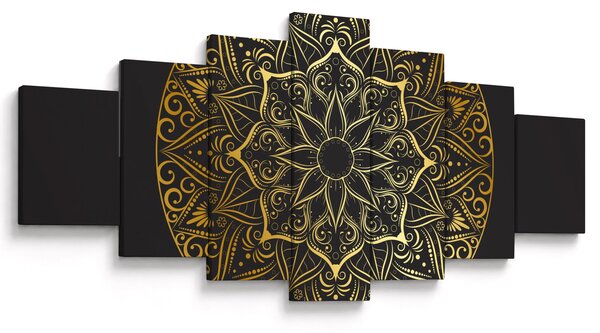 Obraz zlaté abstrakce (210x100 cm)