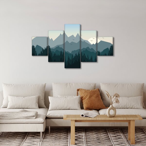 Obraz - Hory pohledem grafika (125x70 cm)