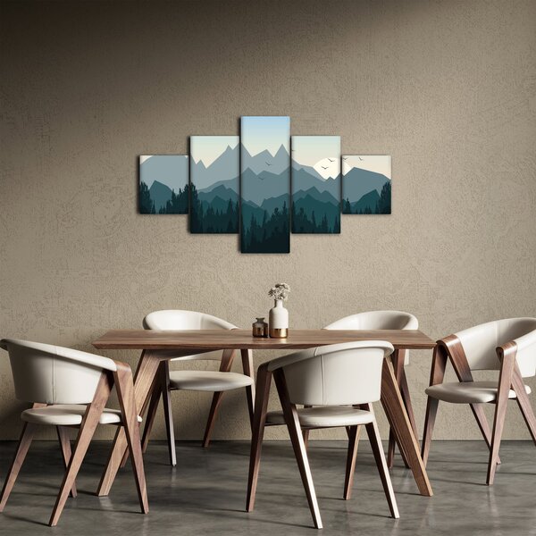 Obraz - Hory pohledem grafika (125x70 cm)