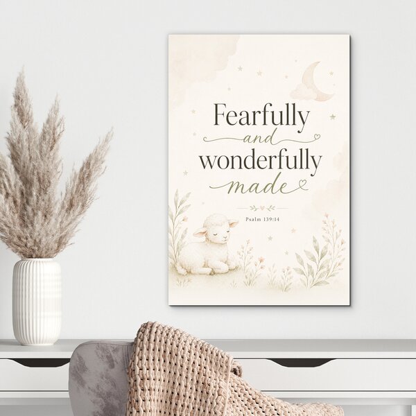 DUBLEZ | Dětský křesťanský obraz - Fearfully and Wonderfully Made | UV tisk, Premium