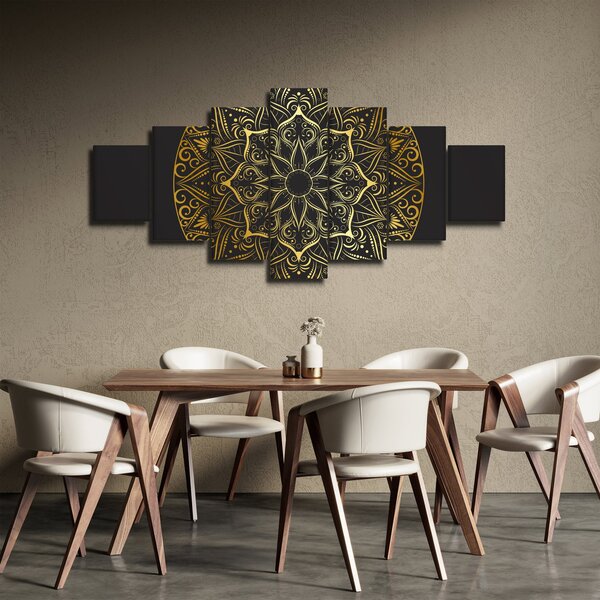 Obraz zlaté abstrakce (210x100 cm)