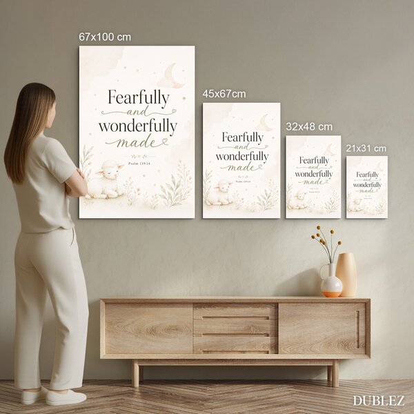 DUBLEZ | Dětský křesťanský obraz - Fearfully and Wonderfully Made | UV tisk, Premium