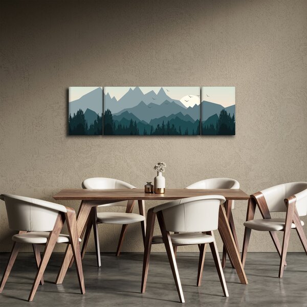 Obraz - Hory pohledem grafika (170x50 cm)