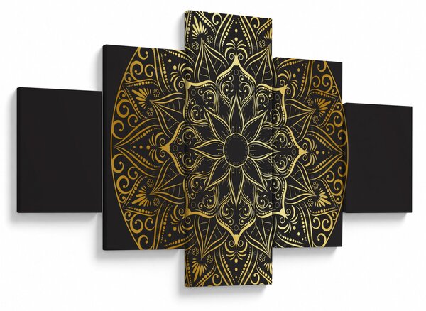 Obraz zlaté abstrakce (125x70 cm)