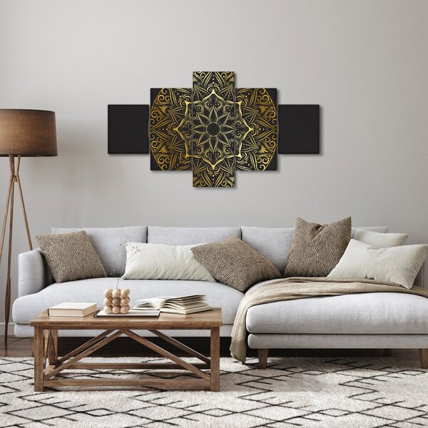 Obraz zlaté abstrakce (125x70 cm)