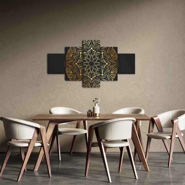 Obraz zlaté abstrakce (125x70 cm)