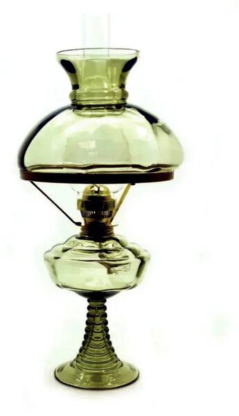 Sklárna Častolovice - Petrolejová lampa Milada - lesní zelená - komplet 1