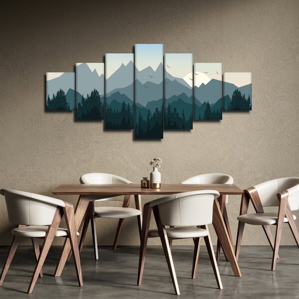 Obraz - Hory pohledem grafika (210x100 cm)