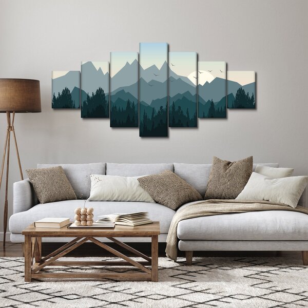Obraz - Hory pohledem grafika (210x100 cm)