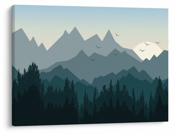 Obraz - Hory pohledem grafika (70x50 cm)