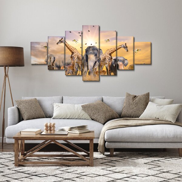 Obraz - Africká zvířata (210x100 cm)
