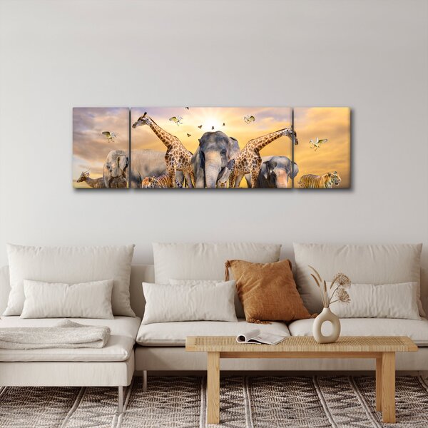 Obraz - Africká zvířata (170x50 cm)