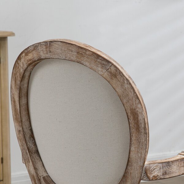 HOMCOM Stolová Židle Retro Design s Opěrkami a Silným Čalouněním pro Obývací Pokoj - Čalouněná Židle v Lněném Vzhledu, 56 x 56 x 96 cm | Aosom