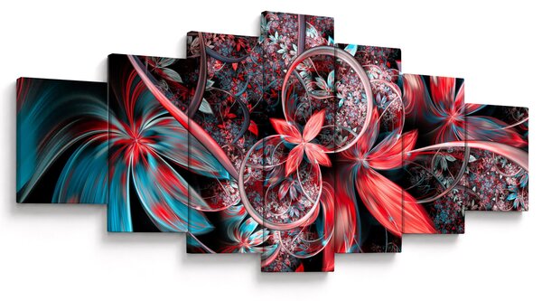 Abstraktní obraz exotických květů (210x100 cm)