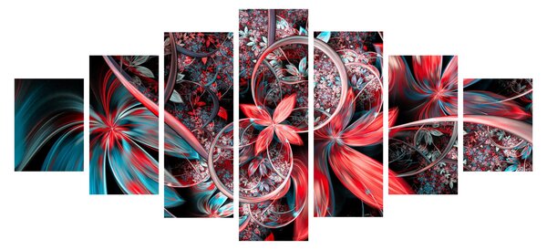 Abstraktní obraz exotických květů (210x100 cm)