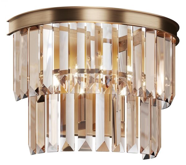 Maytoni Závěsné LED křišťálové svítidlo REVERO, Ø 50 cm, 7xE14, Barva: Mosaz