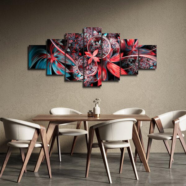 Abstraktní obraz exotických květů (210x100 cm)