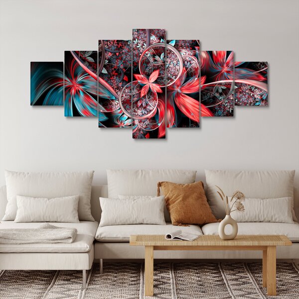 Abstraktní obraz exotických květů (210x100 cm)
