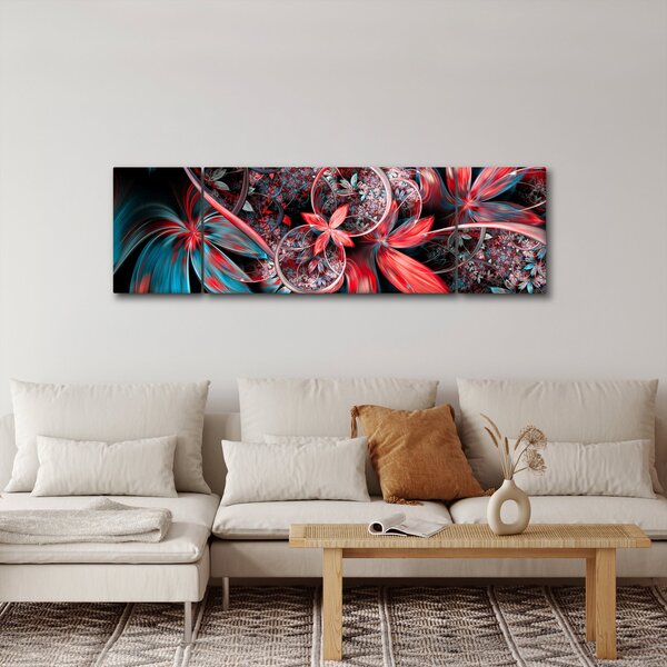Abstraktní obraz exotických květů (170x50 cm)