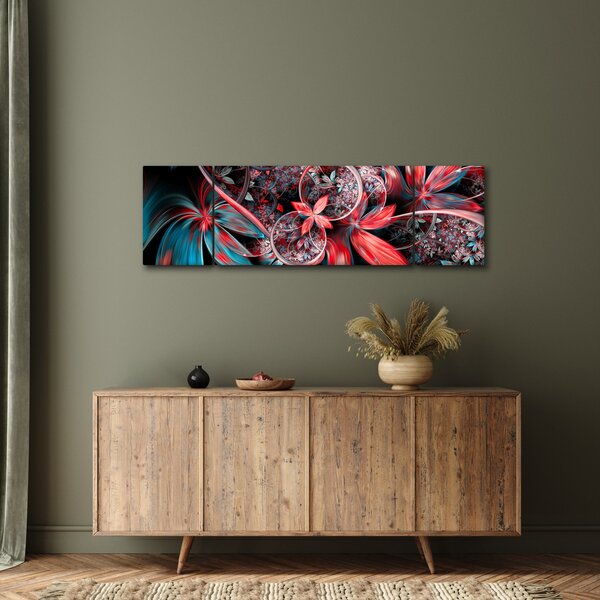 Abstraktní obraz exotických květů (170x50 cm)