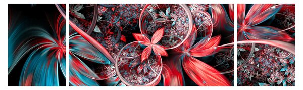 Abstraktní obraz exotických květů (170x50 cm)