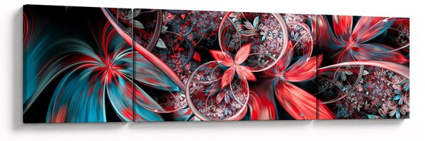 Abstraktní obraz exotických květů (170x50 cm)
