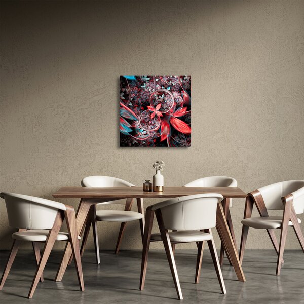 Abstraktní obraz exotických květů (30x30 cm)