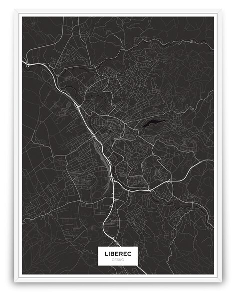 Obraz mapa Liberec – silnice – mnoho variant i materiálů