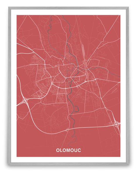Obraz mapa Olomouc – silnice – mnoho variant i materiálů