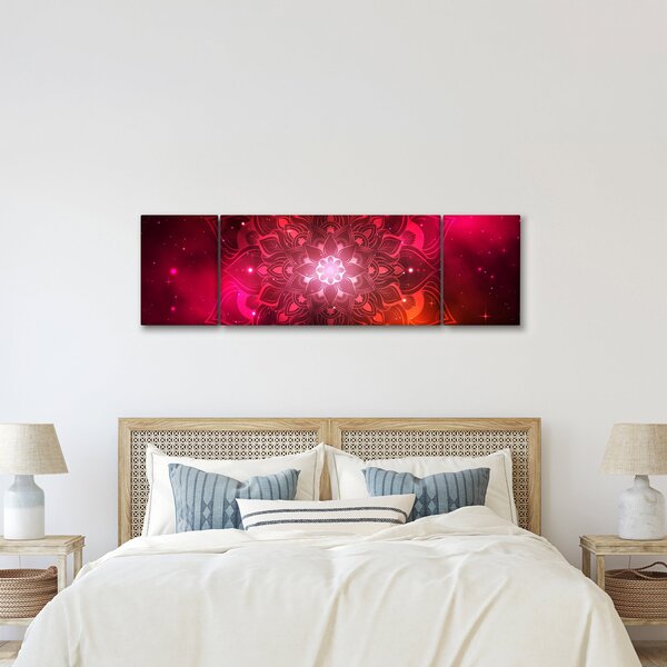 Obraz červené abstrakce (170x50 cm)